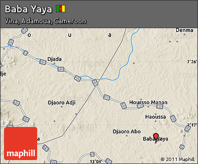 Shaded Relief Map of Baba Yaya