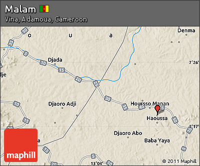 Shaded Relief Map of Malam