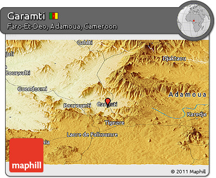 Physical Panoramic Map of Garamti