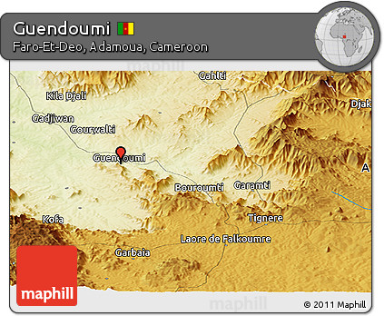 Physical Panoramic Map of Guendoumi