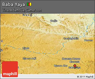 Physical Panoramic Map of Baba Yaya