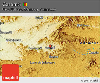 Physical Panoramic Map of Garamti