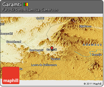 Physical Panoramic Map of Garamti