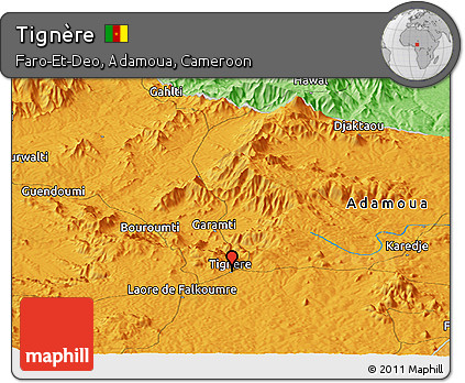 Political Panoramic Map of Tignère