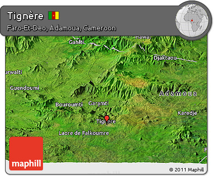 Satellite Panoramic Map of Tignère