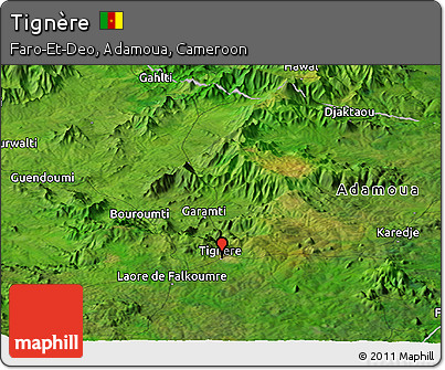 Satellite Panoramic Map of Tignère