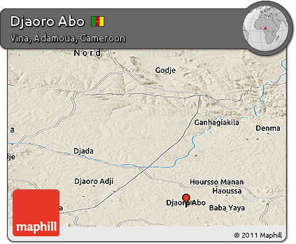 Shaded Relief Panoramic Map of Djaoro Abo