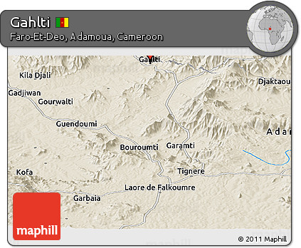 Shaded Relief Panoramic Map of Gahlti