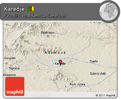 Shaded Relief Panoramic Map of Karedjé