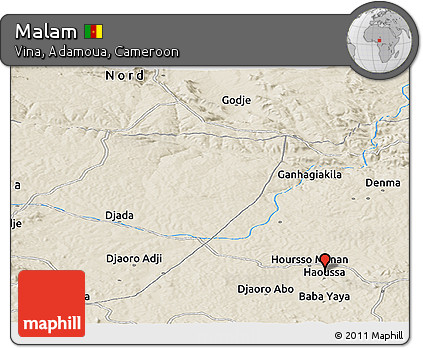 Shaded Relief Panoramic Map of Malam