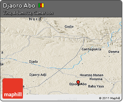 Shaded Relief Panoramic Map of Djaoro Abo