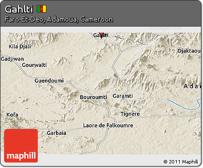 Shaded Relief Panoramic Map of Gahlti