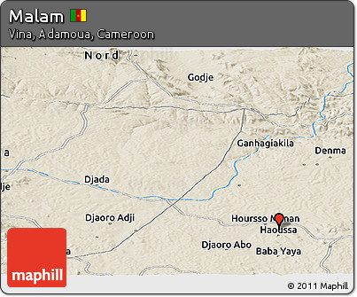 Shaded Relief Panoramic Map of Malam
