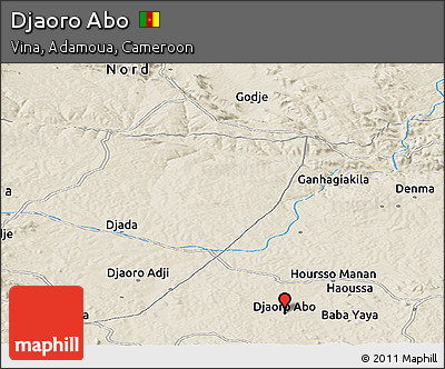 Shaded Relief Panoramic Map of Djaoro Abo