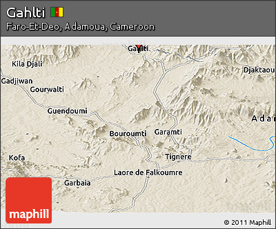 Shaded Relief Panoramic Map of Gahlti