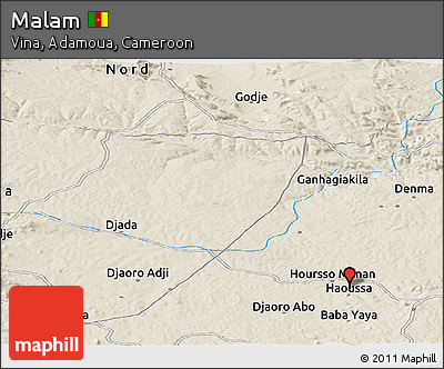 Shaded Relief Panoramic Map of Malam