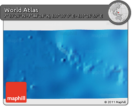 Physical 3D Map of the Area around 7° 30' 57" N, 130° 58' 29" E