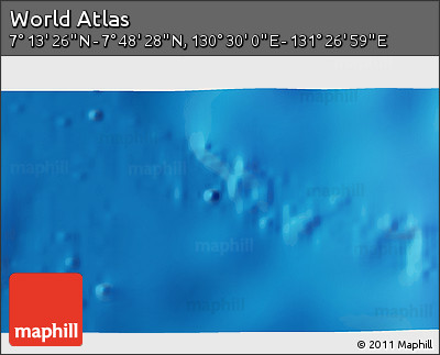 Physical 3D Map of the Area around 7° 30' 57" N, 130° 58' 29" E