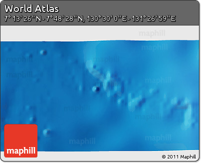 Physical 3D Map of the Area around 7° 30' 57" N, 130° 58' 29" E