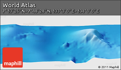 Physical Panoramic Map of the Area around 7° 30' 57" N, 133° 31' 30" E