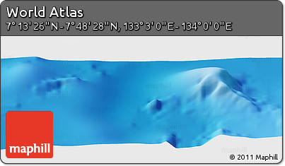 Physical Panoramic Map of the Area around 7° 30' 57" N, 133° 31' 30" E