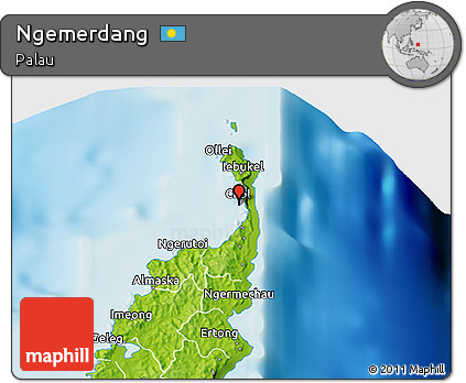 Physical 3D Map of Ngemerdang