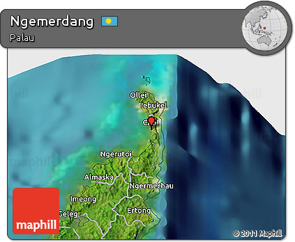 Satellite 3D Map of Ngemerdang