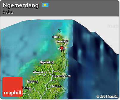 Satellite 3D Map of Ngemerdang