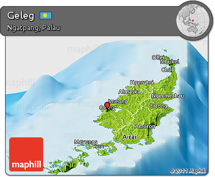 Physical Panoramic Map of Geleg