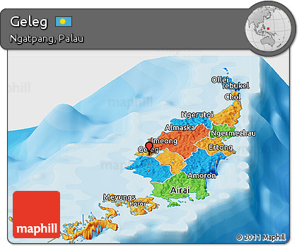 Political Panoramic Map of Geleg