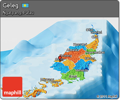 Political Panoramic Map of Geleg