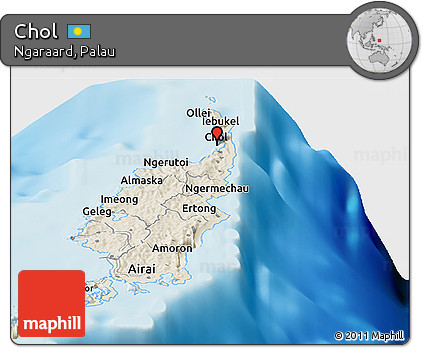 Shaded Relief Panoramic Map of Chol
