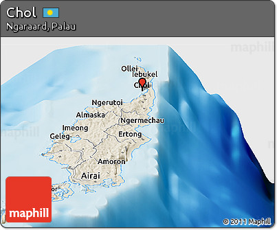 Shaded Relief Panoramic Map of Chol