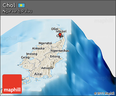 Shaded Relief Panoramic Map of Chol