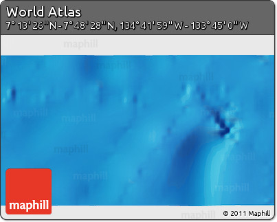 Physical 3D Map of the Area around 7° 30' 57" N, 134° 13' 29" W