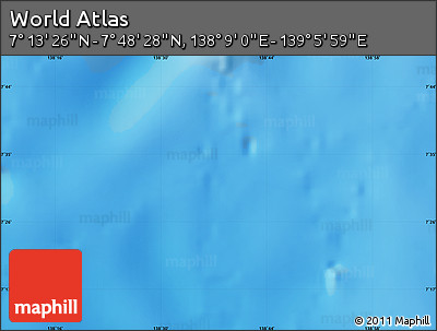 Shaded Relief Map of the Area around 7° 30' 57" N, 138° 37' 30" E