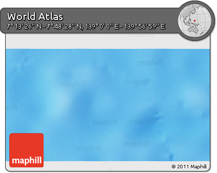 Physical 3D Map of the Area around 7° 30' 57" N, 139° 28' 29" E