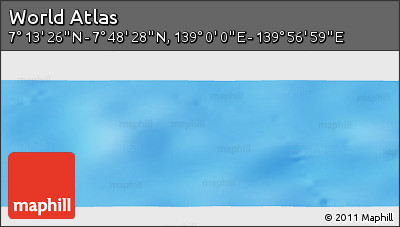 Physical Panoramic Map of the Area around 7° 30' 57" N, 139° 28' 29" E
