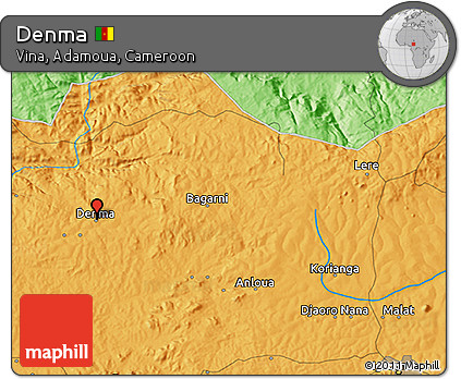 Political 3D Map of Denma