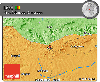 Political 3D Map of Léré