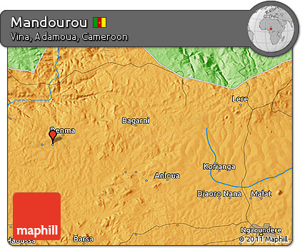 Political 3D Map of Mandourou