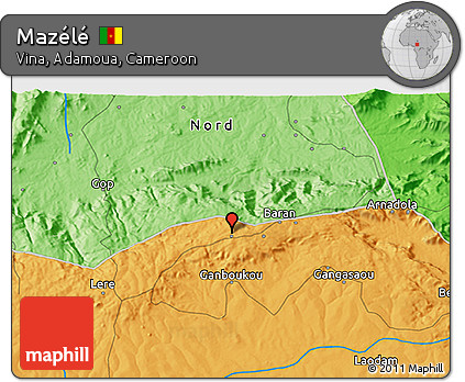 Political 3D Map of Mazélé