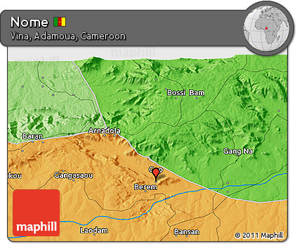 Political 3D Map of Nome