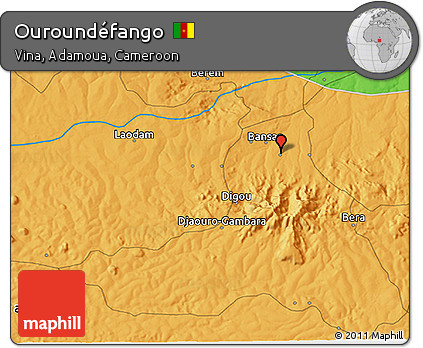 Political 3D Map of Ouroundéfango