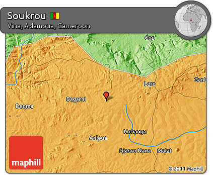 Political 3D Map of Soukrou