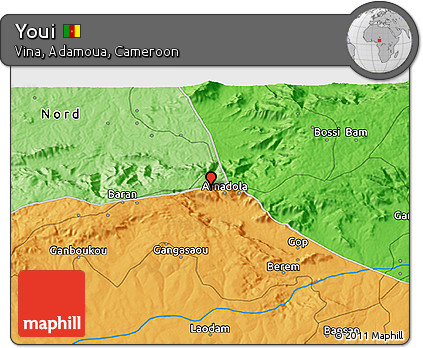 Political 3D Map of Youi