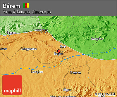 Political 3D Map of Bérem
