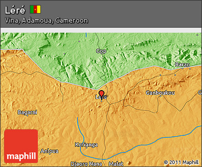 Political 3D Map of Léré