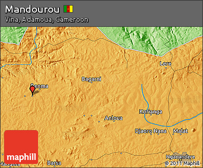 Political 3D Map of Mandourou