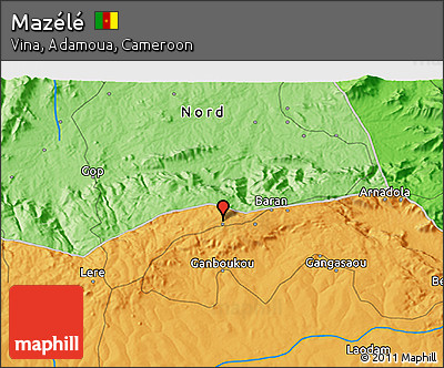 Political 3D Map of Mazélé